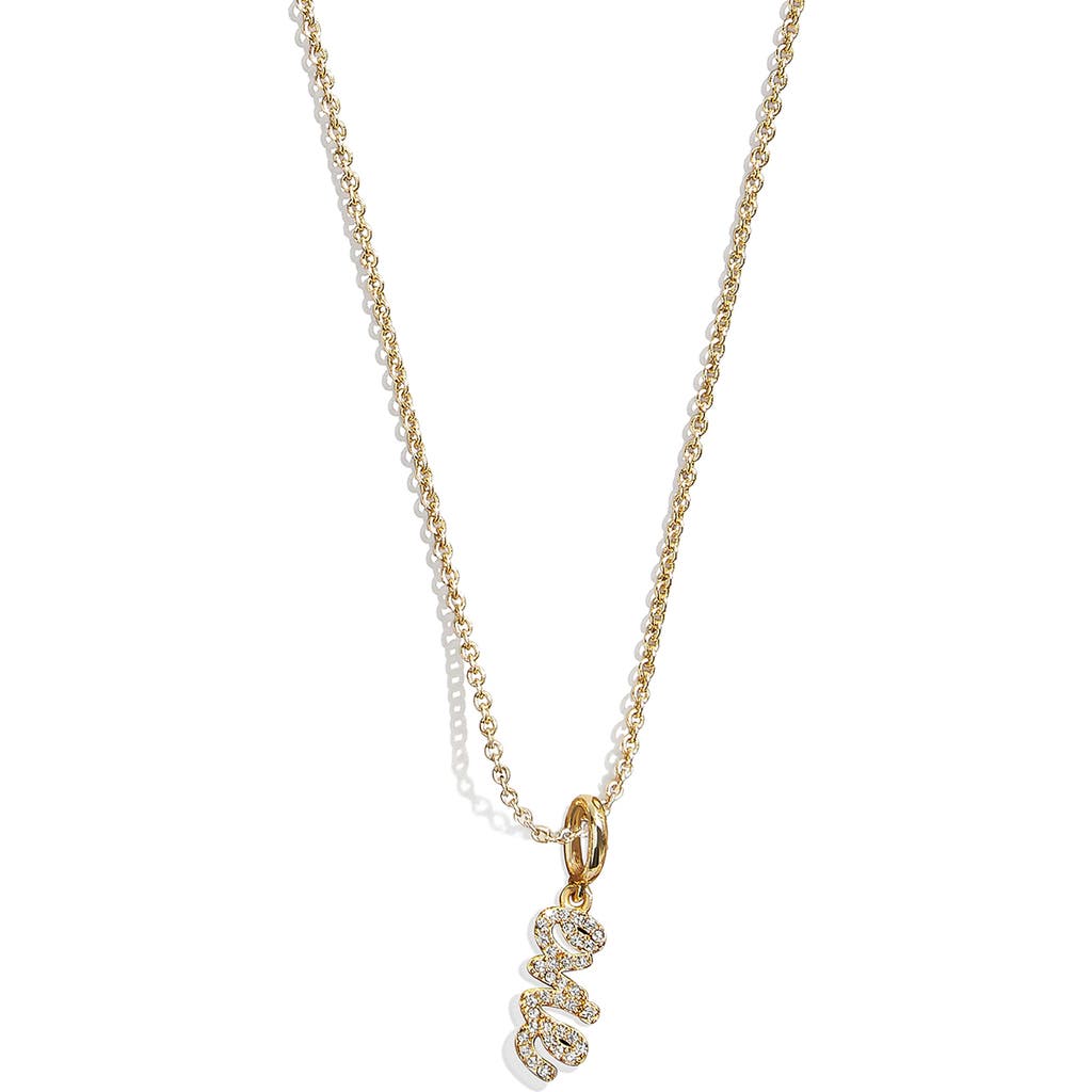 BaubleBar BaubleBar Mini Pavé Script Custom Pendant Necklace