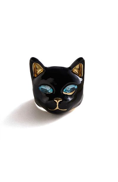 BaubleBar BaubleBar Nine Lives Black Cat Ring 