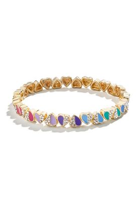 BaubleBar BaubleBar Pavé & Enamel Heart Stretch Bracelet
