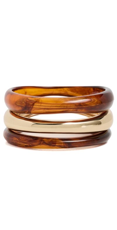 BaubleBar BaubleBar Raven Resin Bangle Set Gold One