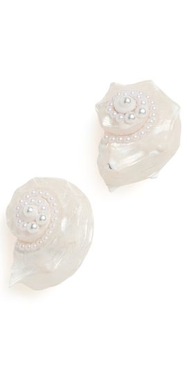 BaubleBar BaubleBar Santana Shell Statement Stud Earrings White One