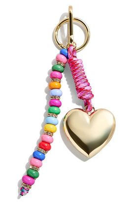 BaubleBar BaubleBar Statement Heart Beaded Key Ring Bag Charm