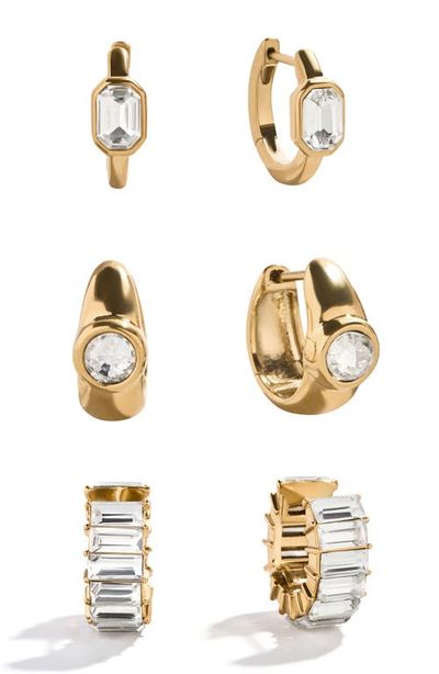 BaubleBar BaubleBar Tyra Set of 3 Waterproof Earrings