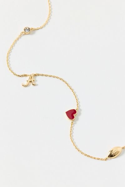 BaubleBar BaubleBar University of Alabama Spaced Charm Necklace in Red, Women's at Urban Outfitters