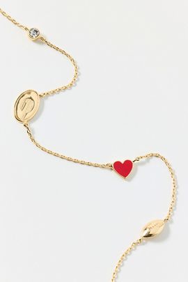 BaubleBar BaubleBar University Of Georgia Spaced Charm Necklace in Red, Women's at Urban Outfitters