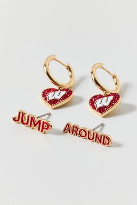 BaubleBar BaubleBar University Of Wisconsin Earrings Set in Red, Women's at Urban Outfitters
