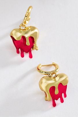 BaubleBar Heart Huggie Hoop Earrings