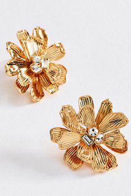 BaubleBar Zahra Gold Flower Earrings