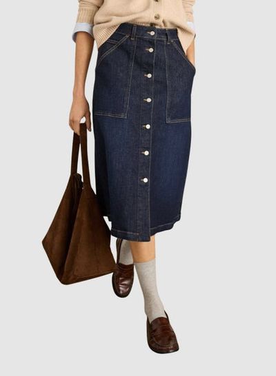 Baukjen Baukjen Bobbie Stretch Denim Midi Skirt