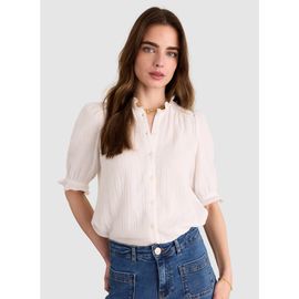 Baukjen Baukjen Bryony Mandarin Collar Textured Blouse