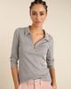 Baukjen Baukjen Cotton Zip Collar Ribbed Top - 1