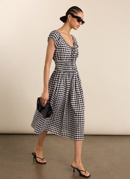 Baukjen Baukjen Emily Linen Gingham midi Dress
