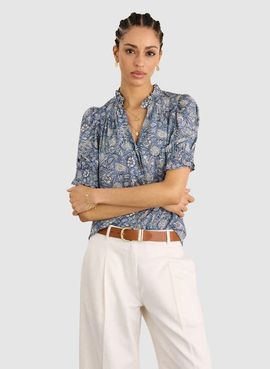 Baukjen Baukjen Nolan Ruffled Collar Printed Blouse