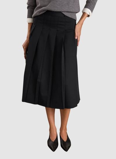Baukjen Baukjen Pam Wool Blend Pleated Midi Skirt