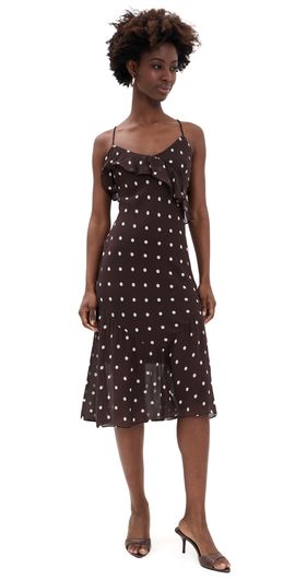 baum und pferdgarten akeyla silk midi dress Baum und Pferdgarten Akeyla Dress in Blue Painted Check