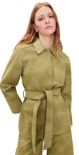 BAUM UND PFERDGARTEN BAUM UND PFERDGARTEN Brodie Faux Leather Jacket Green Moss