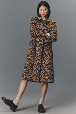 Baum und Pferdgarten - Dixie Long Wool Blend Leopard Coat Jacket
