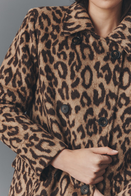 Baum und Pferdgarten - Dixie Long Wool Blend Leopard Coat Jacket
