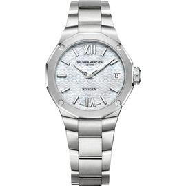 Baume & Mercier Baume & Mercier Riviera 10729 Mother-of-Pearl & Diamond Bracelet Watch, 33mm