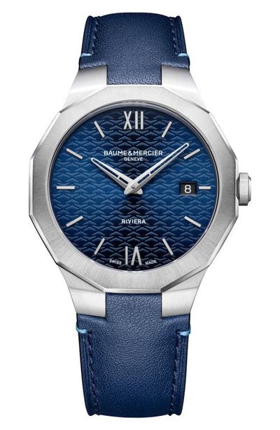 Baume & Mercier Baume & Mercier Riviera 73 Leather Strap Watch, 39mm