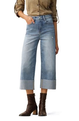 Bayeas Bayeas Cuffed Raw Hem High Waist Crop High Waist Wide Leg Jeans