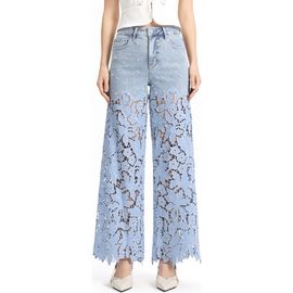 Bayeas Bayeas Embellished Eyelet High Waist Wide Leg Jeans