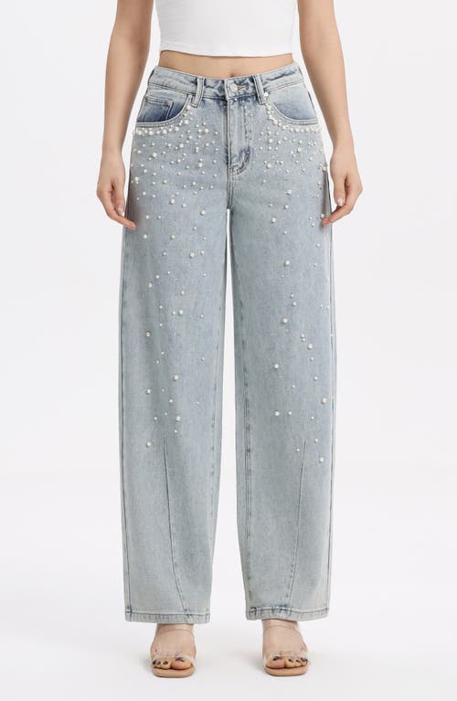 Bayeas Bayeas Embellished High Waist Barrel Jeans