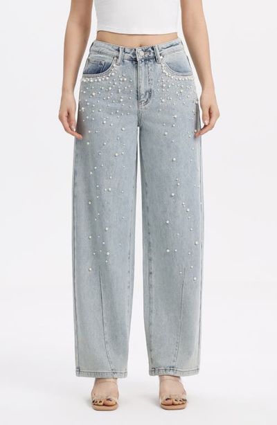 Bayeas Bayeas Embellished High Waist Barrel Jeans