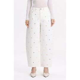 Bayeas Bayeas Embroidered High Waist Ankle Barrel Jeans