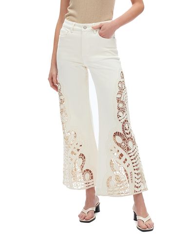 Bayeas Bayeas Embroidered Lace High Rise Wide Leg Pants