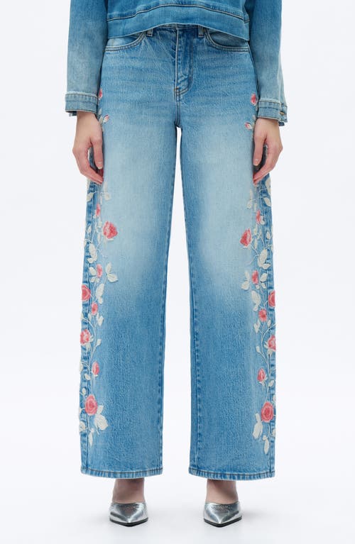 Bayeas Bayeas Floral Embroidered High Waist Barrel Leg Jeans