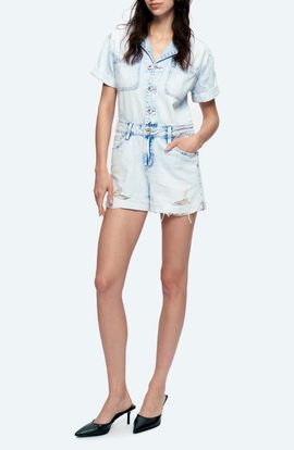 Bayeas Bayeas Grace Distressed Denim Romper