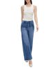 Bayeas Bayeas High Rise Straight Leg Raw Edge Denim Jeans Stretch Comfortable in Bluelover - 2