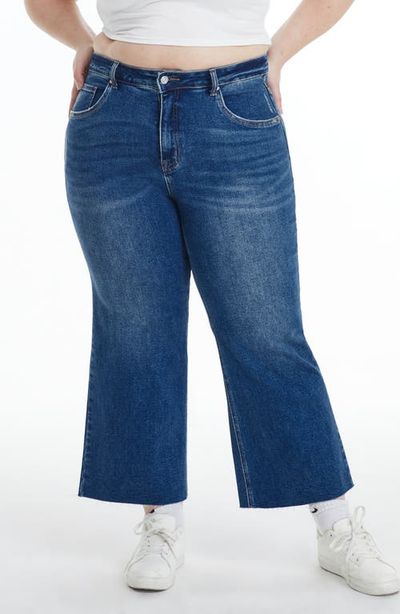 Bayeas Bayeas High Waist Frayed Hem Crop Wide Leg Jeans