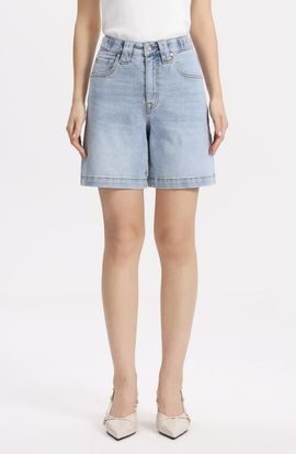 Bayeas Bayeas High Waist Mid Thigh Denim Shorts