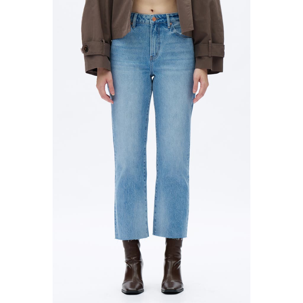 Bayeas Bayeas High Waist Raw Hem Ankle Straight Leg Jeans