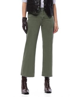 Bayeas Bayeas Mid Rise Straight Leg Denim Jeans Stretch Comfortable in Green