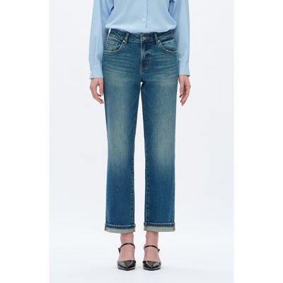 Bayeas Bayeas Mid Rise Straight Leg Jeans