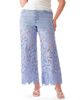 Bayeas Bayeas Plus Embroidery Wide Leg Lace Denim Jeans with Pearl in Clearstrand - 1