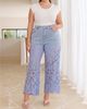 Bayeas Bayeas Plus Embroidery Wide Leg Lace Denim Jeans with Pearl in Clearstrand - 2