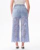 Bayeas Bayeas Plus Embroidery Wide Leg Lace Denim Jeans with Pearl in Clearstrand - 5