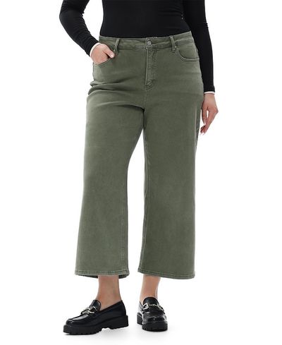 Bayeas Bayeas Plus Mid Rise Straight Denim Jeans Stretch Comfortable in Green