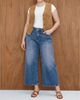 Bayeas Bayeas Plus Mid Rise Wide Leg Jeans Highly Stretchy Classic Denim for Women in Medium Blue - 2