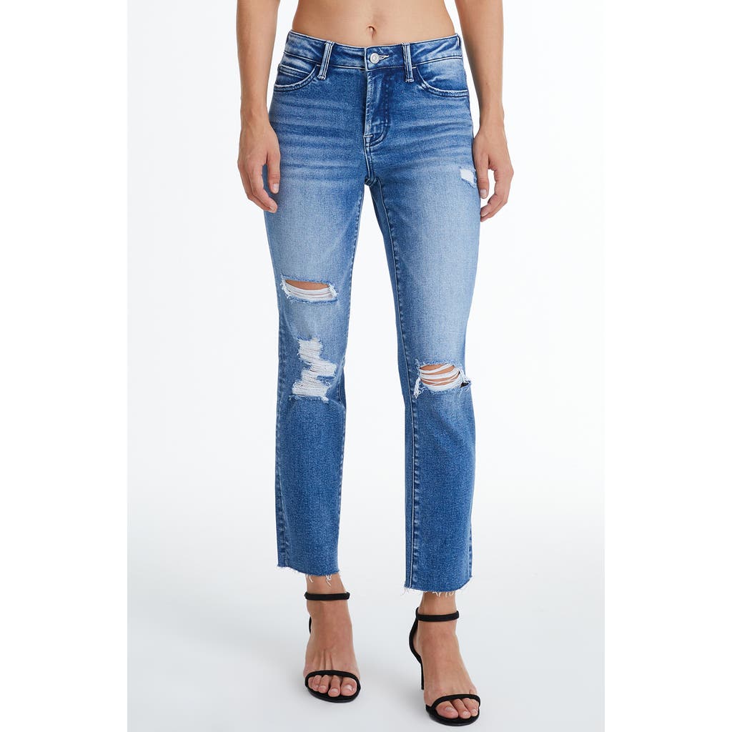 Bayeas Bayeas Raw Hem Ripped Straight Leg Jeans