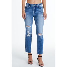 Bayeas Bayeas Raw Hem Ripped Straight Leg Jeans
