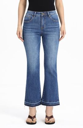 Bayeas Bayeas Release Hem Mid Rise Ankle Flare Jeans