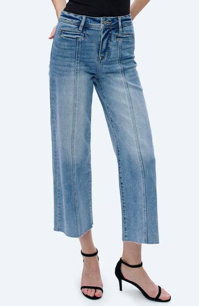 Bayeas Bayeas Seamed High Waist Raw Hem Crop Wide Leg Jeans