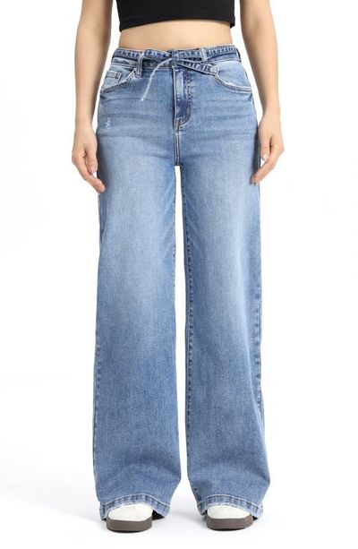 Bayeas Bayeas Tie Belt High Waist Wide Leg Jeans