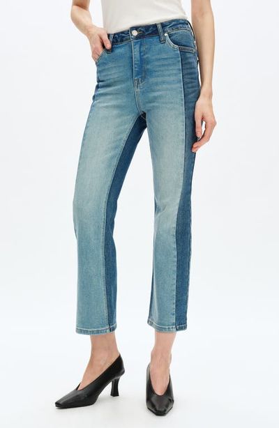 Bayeas Bayeas Two-Tone High Waist Straight Leg Jeans