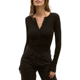 Bayse Bayse Lara Rib Henley Bodysuit